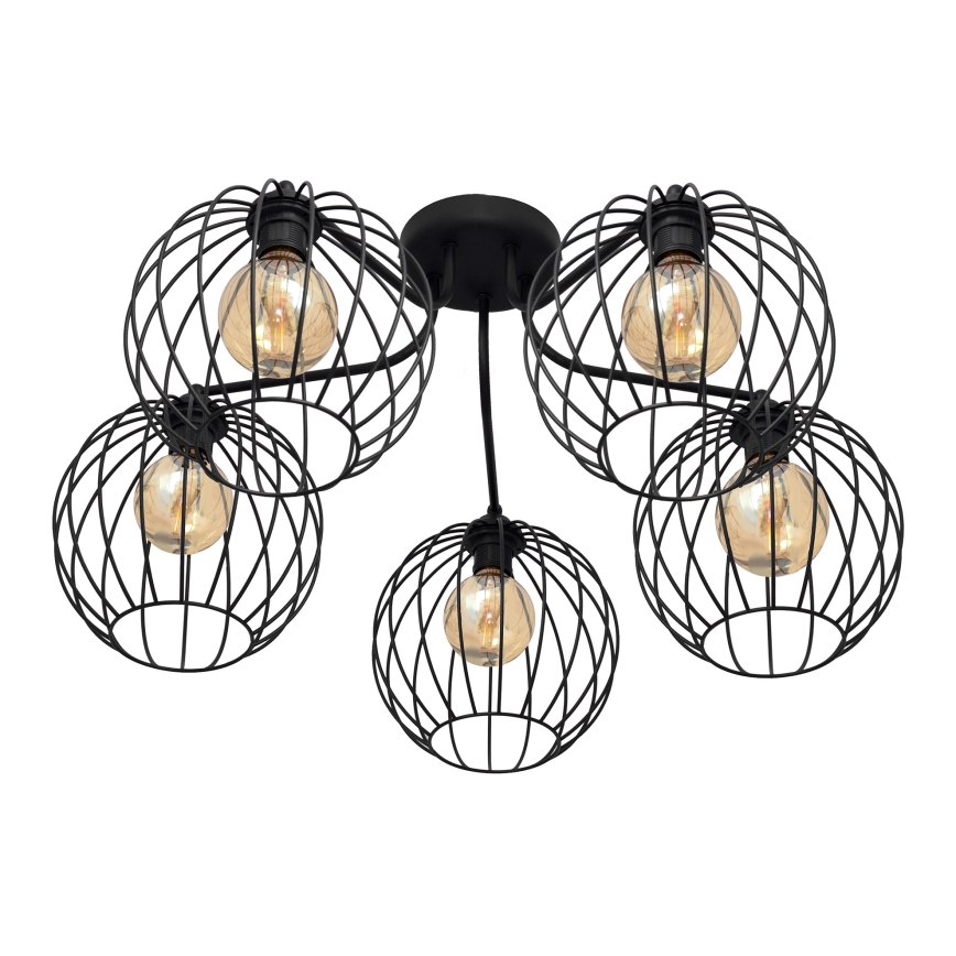 Поверхностно-монтируемая люстра MERCURE 5xE27/15W/230V черная